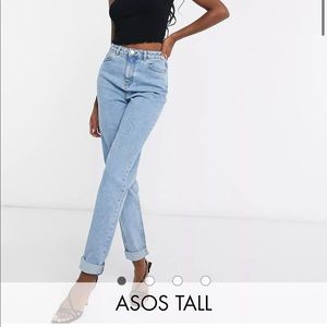 ASOS DESIGN Tall high rise mom jeans in lightwash